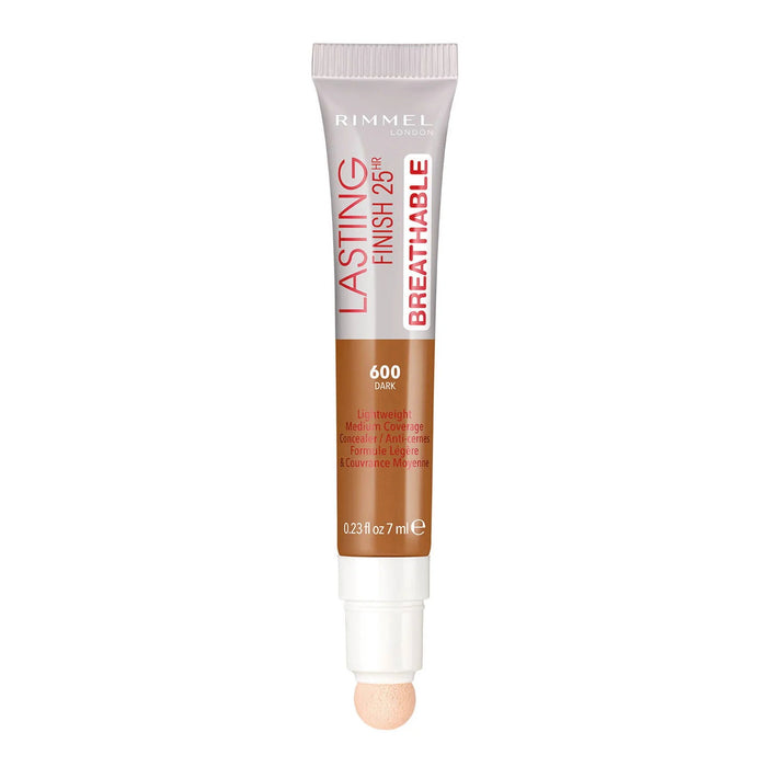 Corector cremă Rimmel London Lasting Finish, acoperire medie, nuanța 600 Dark, 7 ml