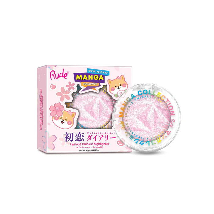 Paletă de iluminatoare Rude Cosmetics Twinkle Twinkle, nuanța Sawa-Chan's Heart, 4 g