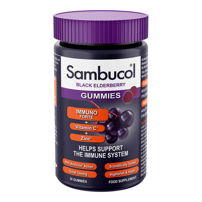 Supliment alimentar Sambucol Immuno Forte+, cu soc negru, vitamina C și zinc, 30 buc