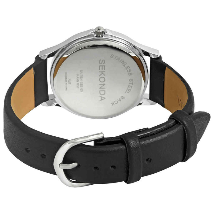 Ceas Sekonda Quartz Watches, mecanism quartz, cadran alb cu cifre romane, curea neagră