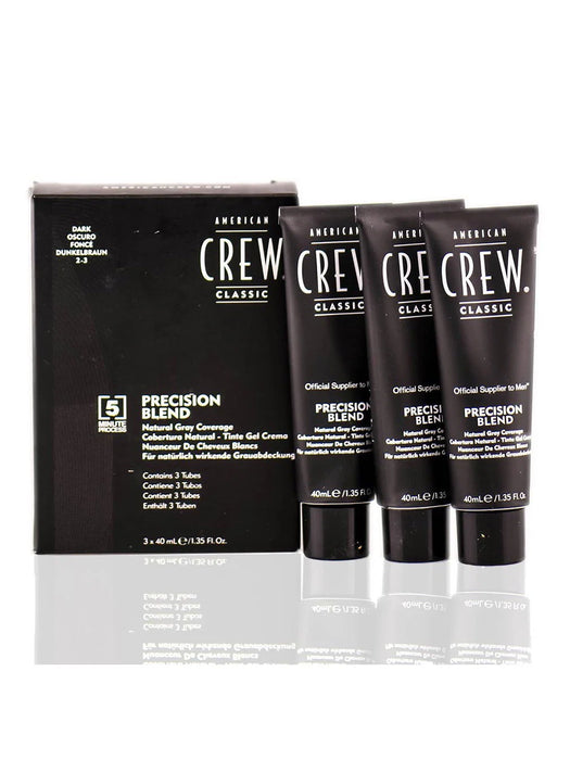 Set vopsea semipermanentă de păr American Crew Precision Blend, nuanța 2-3 Dark Brown, 3 x 40 ml