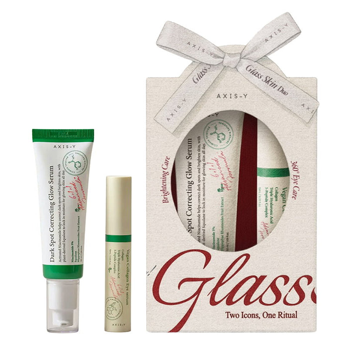 Set Axis-Y Vegan Collagen Eye Serum + Dark Spot Correcting Glow Serum, antirid, pentru pete închise la culoare, 10 ml + 50 ml