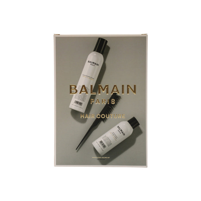 Set Fixativ pentru volum Balmain Professionnel + spumă de coafat + perie neagră, fixare ușoară și puternică, 200 ml + 300 ml