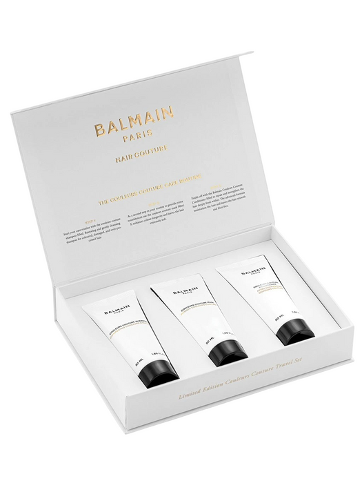 Set șampon Balmain Professionnel Couleurs Couture + balsam cu ulei de argan + mască hidratantă și pentru protecția culorii, 3 x 50 ml