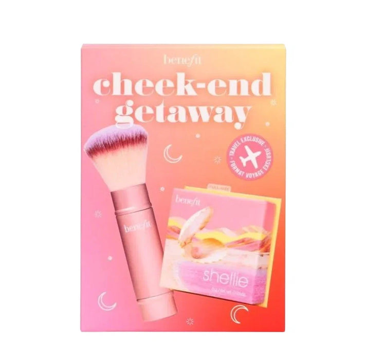 Set fard de obraz Benefit Shellie + pensulă pentru pudră, nuanța Warm Seashell-Pink, 6 g