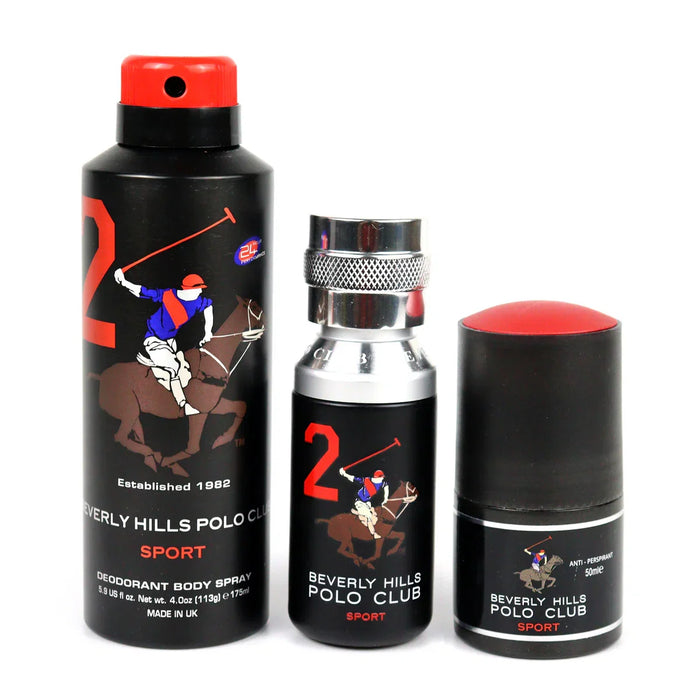 Set Beverly Hills Polo Club 1982 - Sport 2, pentru bărbați: apă de toaletă 50 ml + deodorant spray 175 ml + deodorant roll-on 50 ml