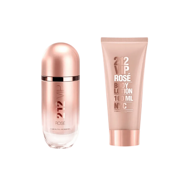 Set Carolina Herrera 212 VIP Rosé, pentru femei: apă de parfum 80 ml + loțiune de corp 100 ml