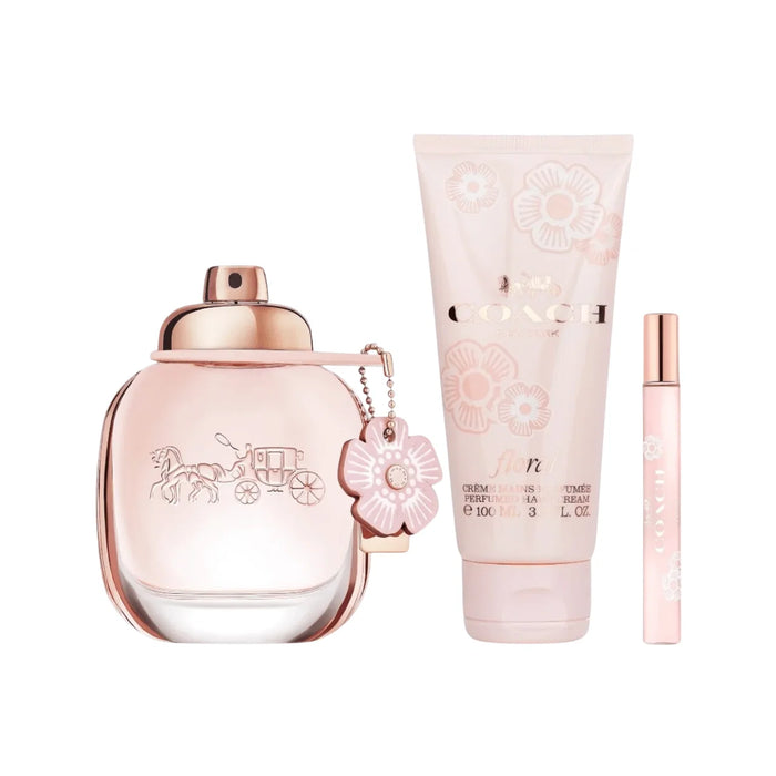 Set Coach Floral, pentru femei: apă de parfum 90 ml + miniatură apă de parfum 7,5 ml + lapte de corp 100 ml
