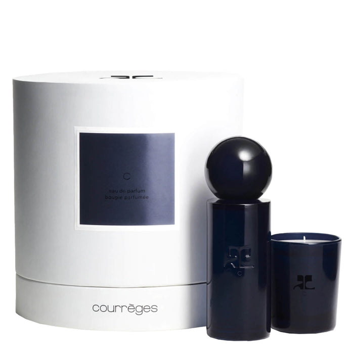 Set Courreges C: apă de parfum 100 ml + lumânare parfumată 75 g, unisex