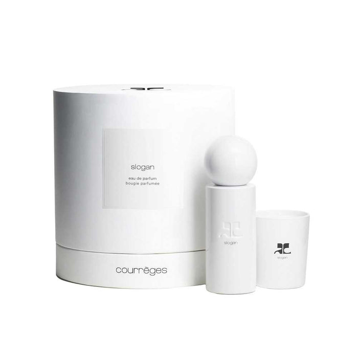 Set Courreges Slogan, unisex: apă de parfum 100 ml + lumânare parfumată 75 g