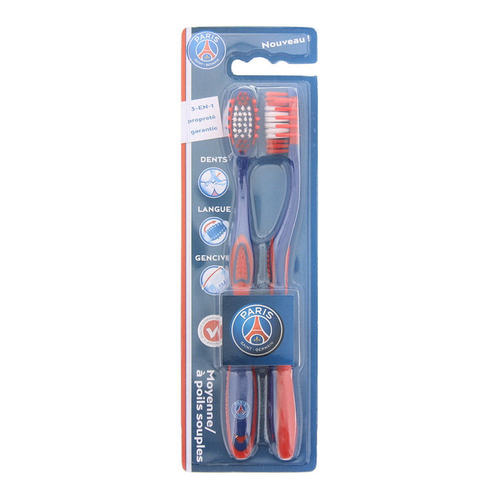 Set periuțe de dinți Epl Paris Saint-Germain, albastru și roșu, 2 buc