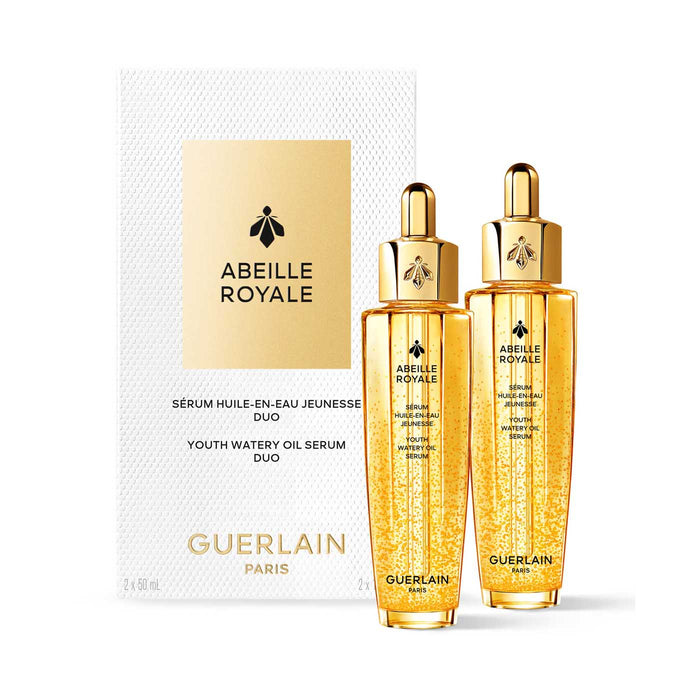 Set ser de față Guerlain Abeille Royale Youth Watery Oil, reparare, zi și noapte, 2 x 50 ml