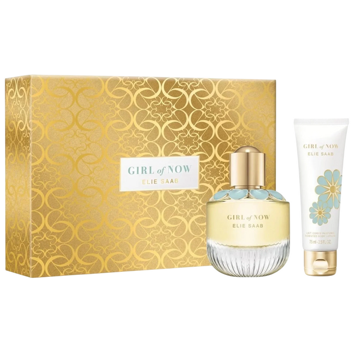 Set Elie Saab Girl of Now, pentru femei: apă de parfum 50 ml + loțiune de corp hidratantă 75 ml