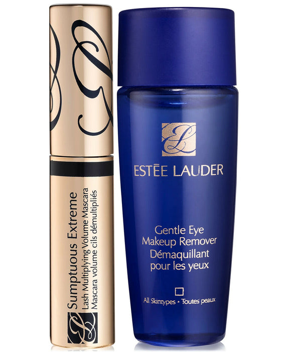 Set Estee Lauder Extreme Lashes, mascara Sumptuous Extreme, rezistentă la apă, neagră, 2,8 ml + demachiant pentru ochi 30 ml