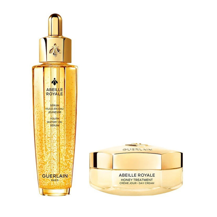 Set cremă de față Guerlain Abeille Royale Honey + ser facial Youth Watery Oil, de zi, 50 ml + 50 ml