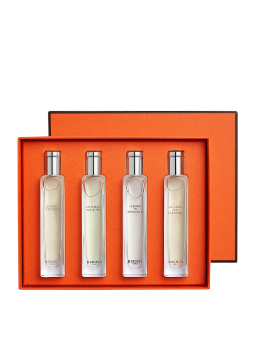 Set de ape de toaletă Hermes Un Jardin A Cythere + Un Jardin Sur Le Nil + Le Jardin de Monsieur Li + Un Jardin Sur La Lagune, 4 x 15 ml