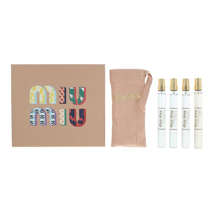 Set de ape de parfum Miu Miu Eaux a La Mode, pentru femei: Eyes On Me 10 ml + Daring Darling 10 ml + Head In The Clouds 2 x 10 ml