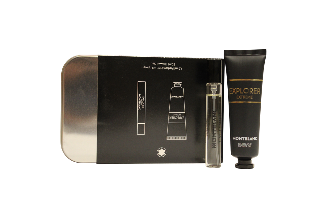 Set Montblanc Explorer Extreme, pentru bărbați: apă de parfum 7,5 ml + gel de duș 30 ml