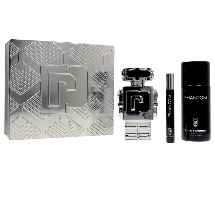 Set Paco Rabanne Phantom, pentru bărbați: apă de toaletă 100 ml + apă de toaletă miniatură 10 ml + deodorant spray 150 ml