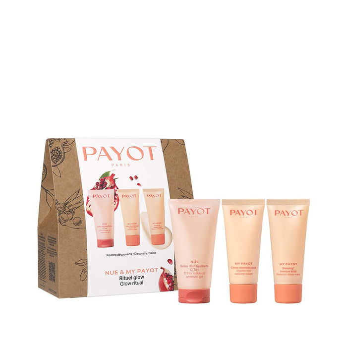 Set Payot gel demachiant 50 ml + cremă de față My Payot Vitamin Glow 30 ml + mască de noapte My Payot Radiance 30 ml