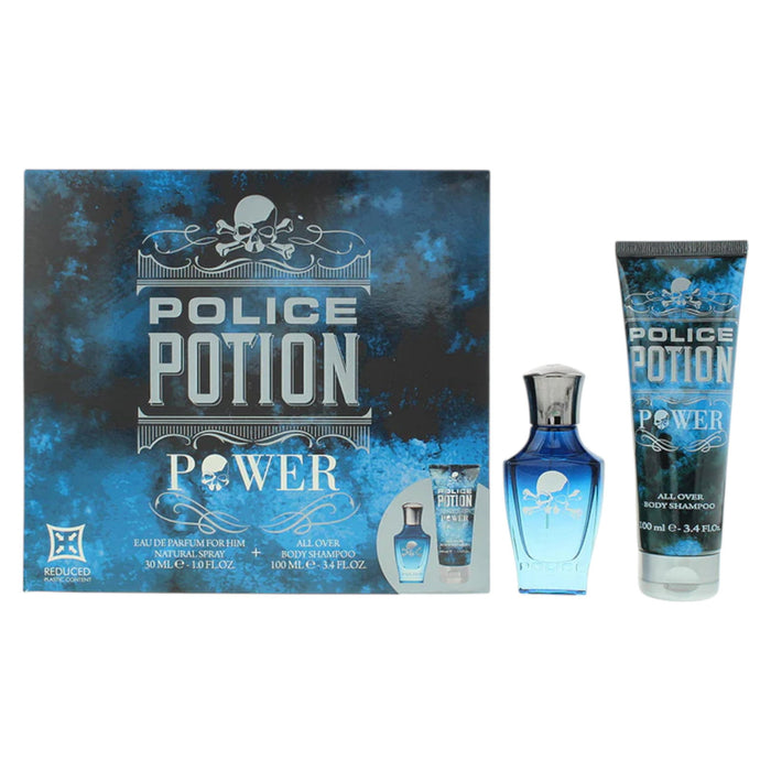 Set Police Potion Power, pentru bărbați: apă de parfum 30 ml + șampon pentru corp 100 ml