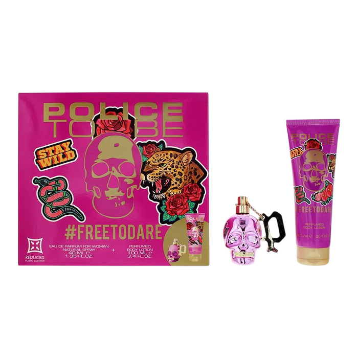Set Police To Be Free To Dare, pentru femei: apă de parfum 40 ml + loțiune de corp hidratantă 100 ml