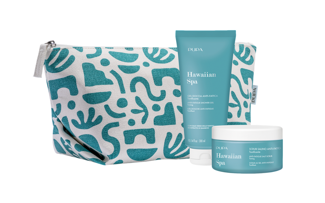 Set Pupa Hawaiian Spa Anti-Fatigue: exfoliant de corp 350 g + gel de duș 300 ml