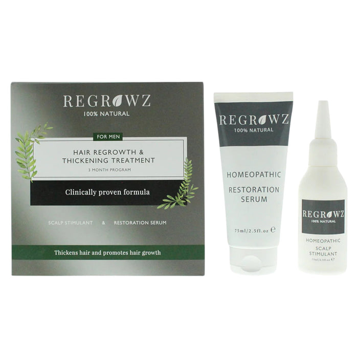 Set ser pentru scalp Regrowz, homeopatic și reparator, 75 ml + cremă tratament hidratantă și protectoare, 75 ml