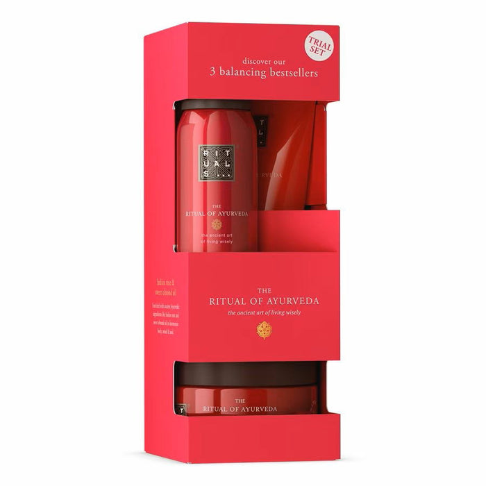 Set Rituals The Ritual Of Ayurveda: spumă de duș 50 ml + scrub de corp 125 g + cremă de corp 70 ml