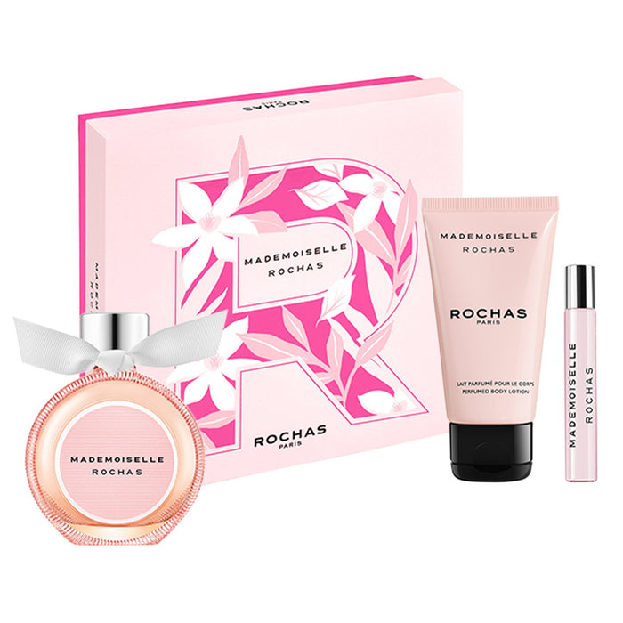 Set Rochas Mademoiselle Rochas, pentru femei: apă de parfum 50 ml + apă de parfum miniatură 7,5 ml + loțiune de corp 50 ml