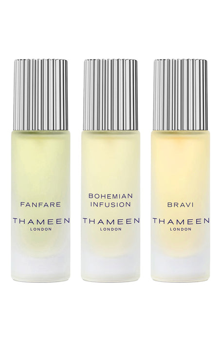 Set Thameen London Fanfare, apă de colonie 10 ml + Bohemian Infusion, apă de colonie 10 ml + Bravi, extract de parfum 10 ml, unisex