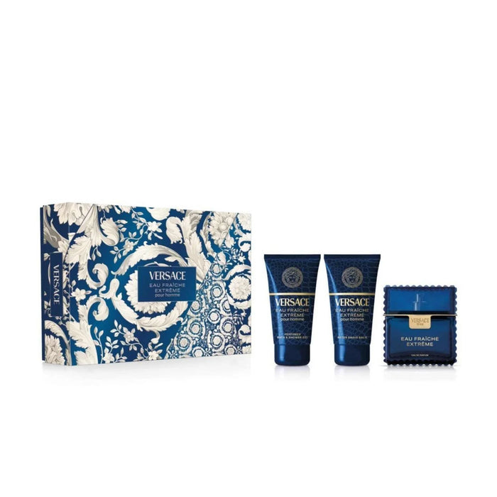 Set Versace Eau Fraiche Extreme, pentru bărbați: apă de parfum 100 ml + gel de duș 50 ml + balsam after-shave 50 ml