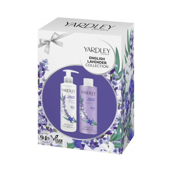 Set Yardley English Lavender: gel de duș hidratant 250 ml + loțiune de corp hidratantă 250 ml