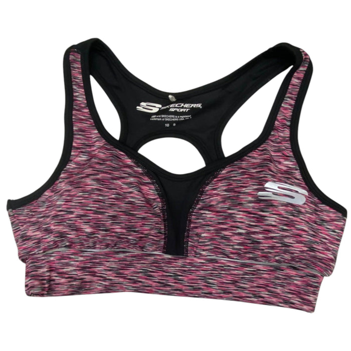 Bustieră sport Skechers Erinlined, imprimeu roz și negru