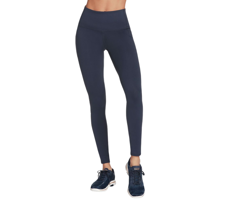 Colanți sport Skechers GoWalk, talie înaltă, lungi, bleumarin