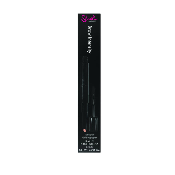 Mascara pentru sprâncene și iluminator Sleek MakeUP Brow Intensity, nuanța Extra Dark + Gold, 3 ml