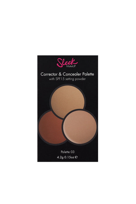 Corector și anticearcăn pudră Sleek MakeUP, nuanța 03, SPF 15, 4,2 g