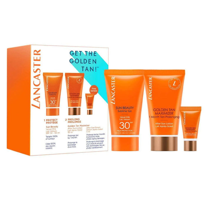 Set Lancaster Sun Beauty, loțiune de protecție solară SPF 30, 15 ml + loțiune after-sun Golden Tan Maximizer, 15 ml + ser after-sun, 3 ml