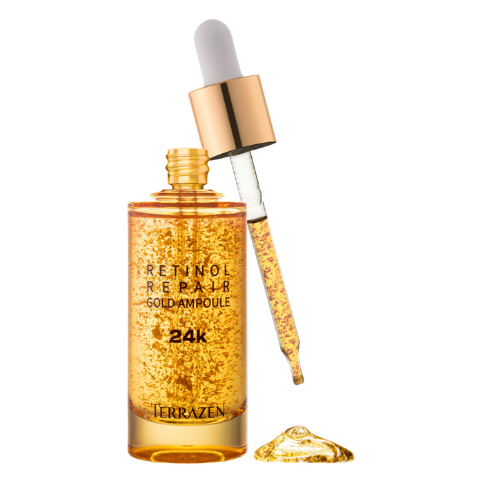 Ser facial Terrazen Retinol Repair, antiîmbătrânire, pentru fermitate, cu aur 24K, 50 ml
