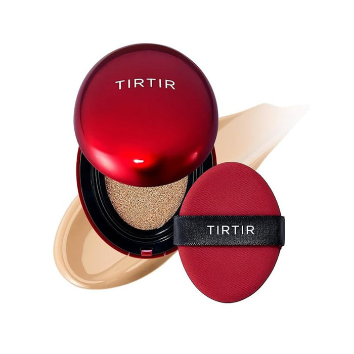 Fond de ten compact Tirtir Mask Fit Red Cushion, finisaj mat, nuanța 27N Camel, SPF 40, 18 g