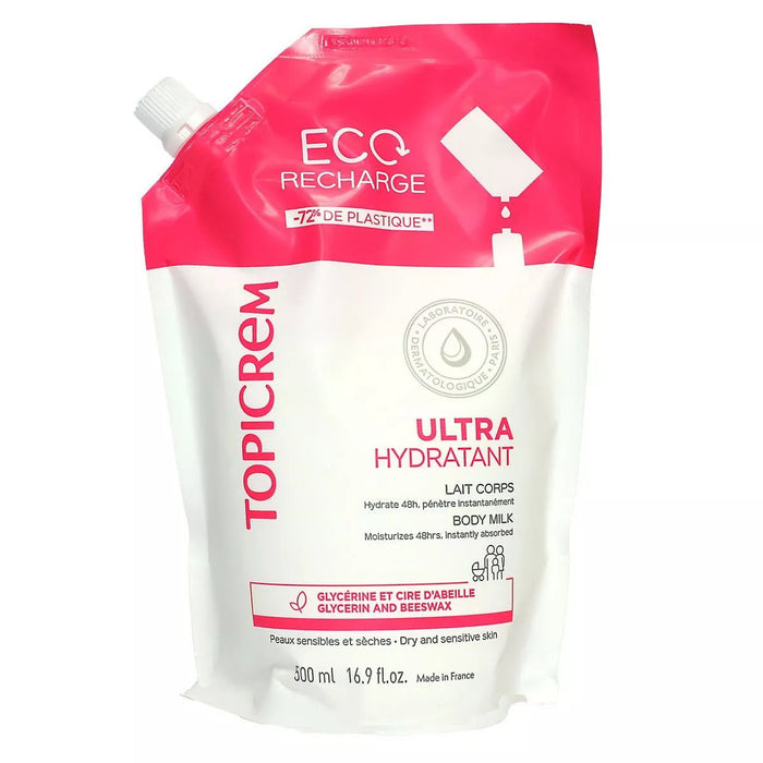 Lapte de corp Topicrem Ultra Hydratant, hidratant, pentru piele uscată și sensibilă, reumplere, 500 ml
