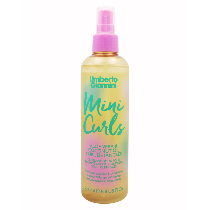 Balsam de păr fără clătire Umberto Giannini Mini Curls, pentru descurcare, cu aloe vera și ulei de cocos, 250 ml