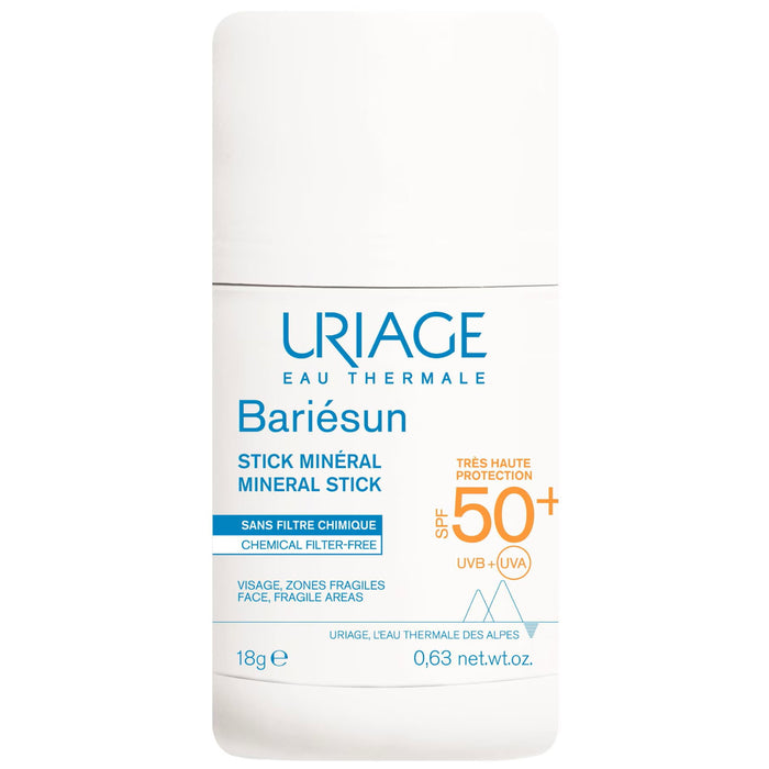 Stick de protecție solară Uriage Bariésun Mineral, mineral, SPF 50+, pentru față și zone fragile, 18 g