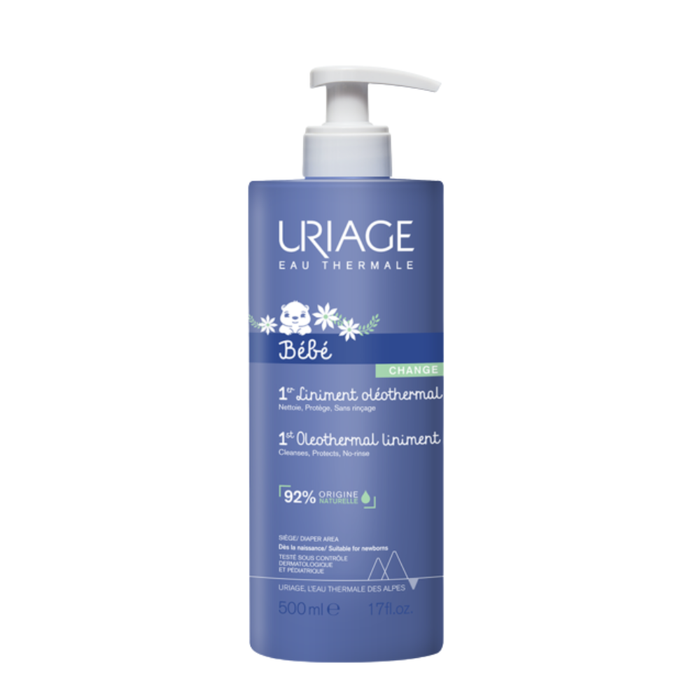 Cremă de curățare Uriage Bébé, hidratare și curățare delicată, 500 ml