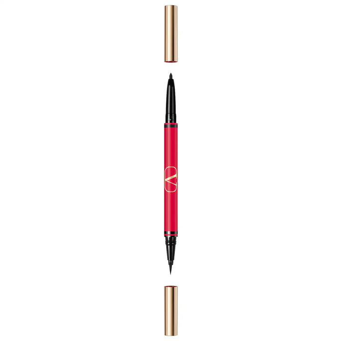 Creion eyeliner gel Valentino Twin Liner, cu două capete, nuanța 02 Negru & Rosso, 8 g