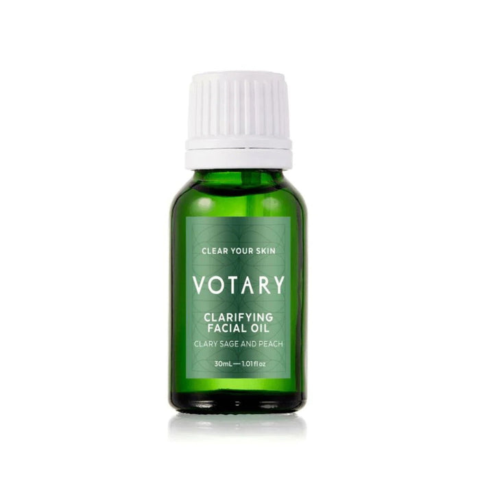 Ulei de față Votary Clarifying Facial Oil, clarifiant, cu salvie sclaree și piersică, 30 ml