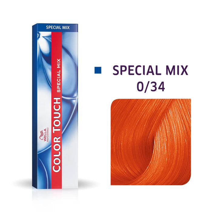 Vopsea semi-permanentă de păr Wella Professionals Color Touch Special Mix, nuanța 0/34 Golden Red, fără amoniac, 60 ml