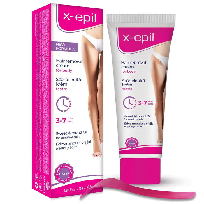 Cremă depilatoare X-Epil, pentru piele sensibilă, finisaj mătăsos, 100 ml